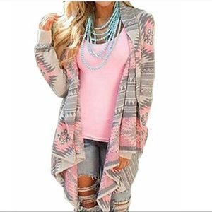 5-Star Aztec print tribal cardigan